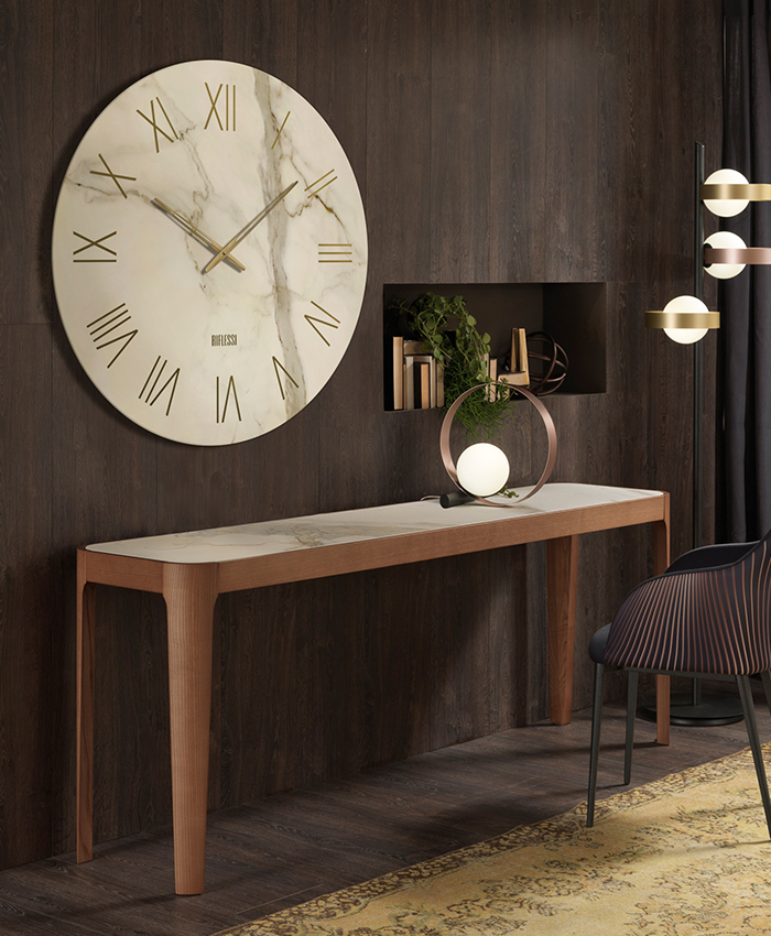 portofino clock wall gold made in italy riflessi
