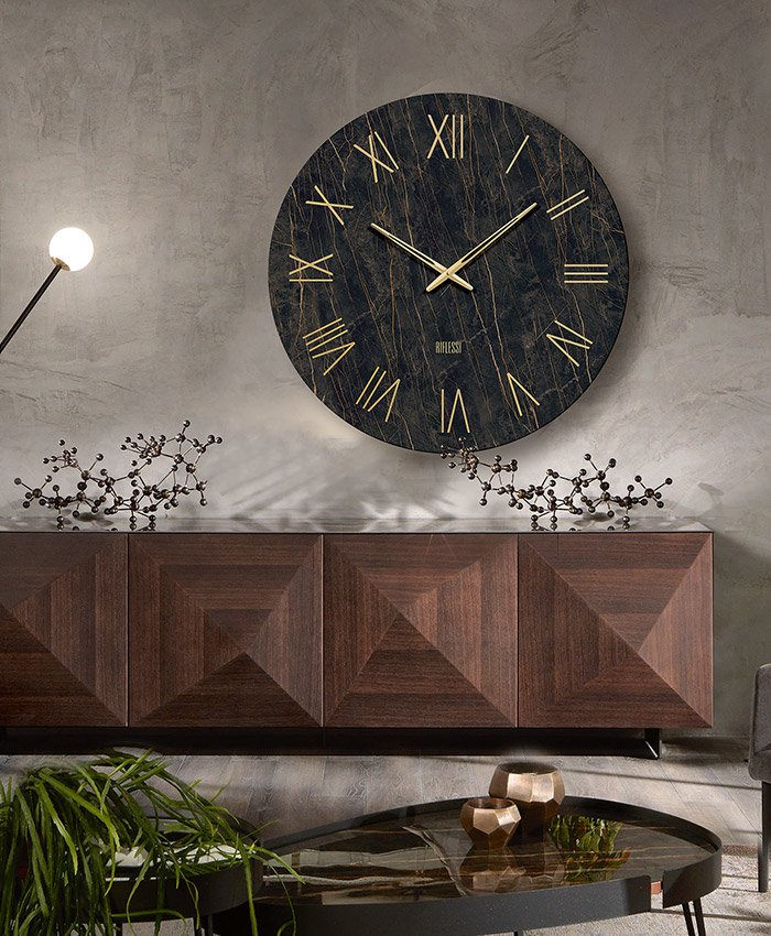 clock wall portofino riflessi noir desir